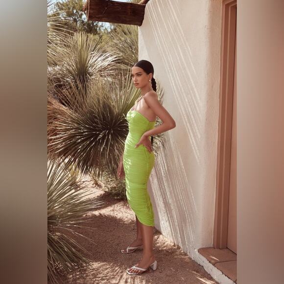 House of CB Lime Asymmetrical Dress - Picture 14 of 15